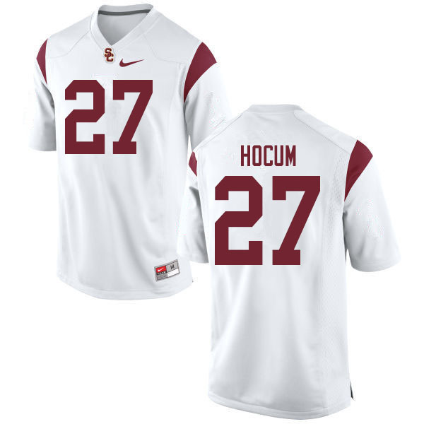 Men #27 Matthew Hocum USC Trojans College Football Jerseys Sale-White